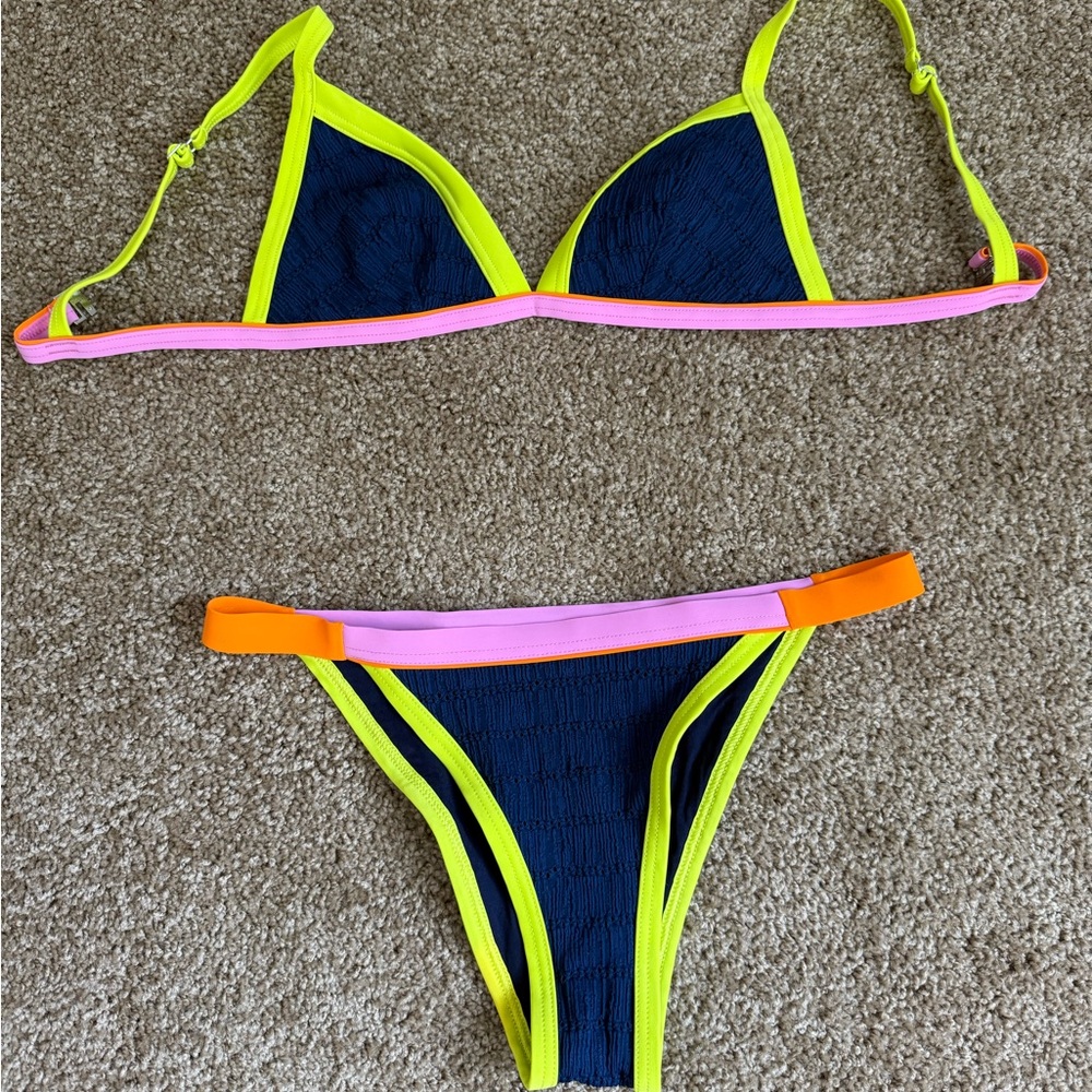 Bananamoon Yellow and Pink Bikini Set Swim